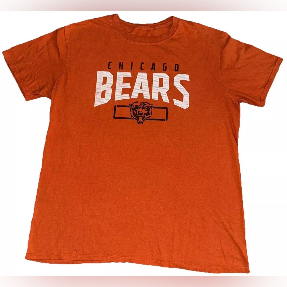 Chicago Bears T-Shirt Men’s Orange Short Sleeve NFL Football Size L